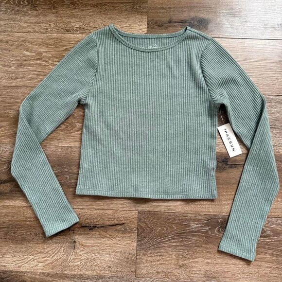 PacSun Tops - Pacsun Women's Green and Khaki Shirt